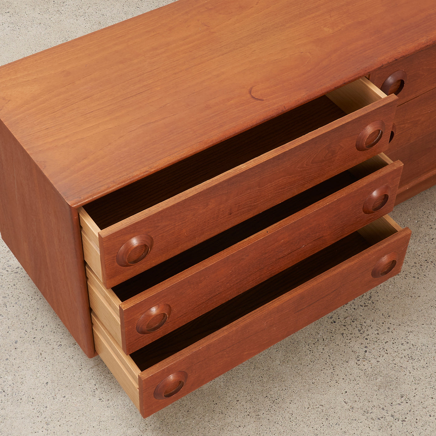 Teak 6 Drawer Dresser