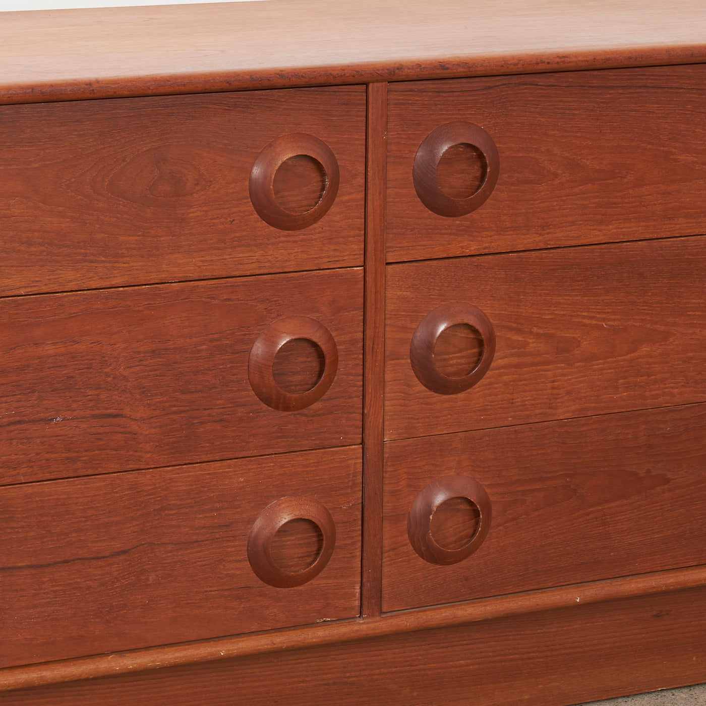 Teak 6 Drawer Dresser