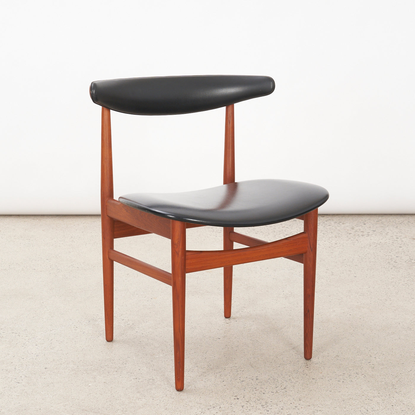 Set of 6 Teak & Vinyl Dining Chairs by Vamdrup Stolefabrik, Denmark