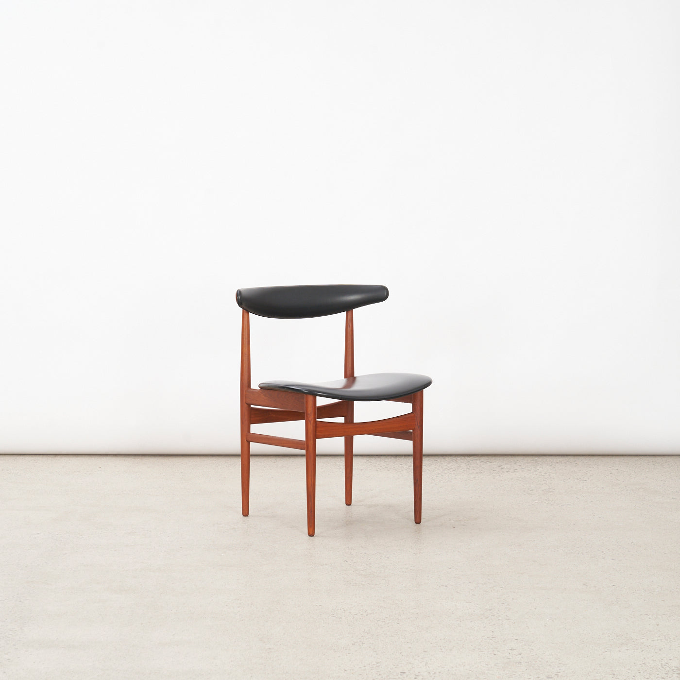 Set of 6 Teak & Vinyl Dining Chairs by Vamdrup Stolefabrik, Denmark