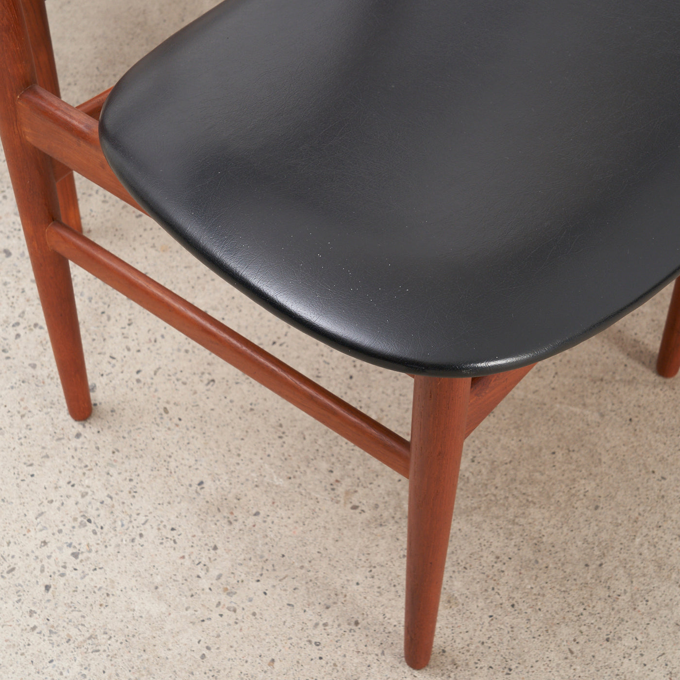 Set of 6 Teak & Vinyl Dining Chairs by Vamdrup Stolefabrik, Denmark