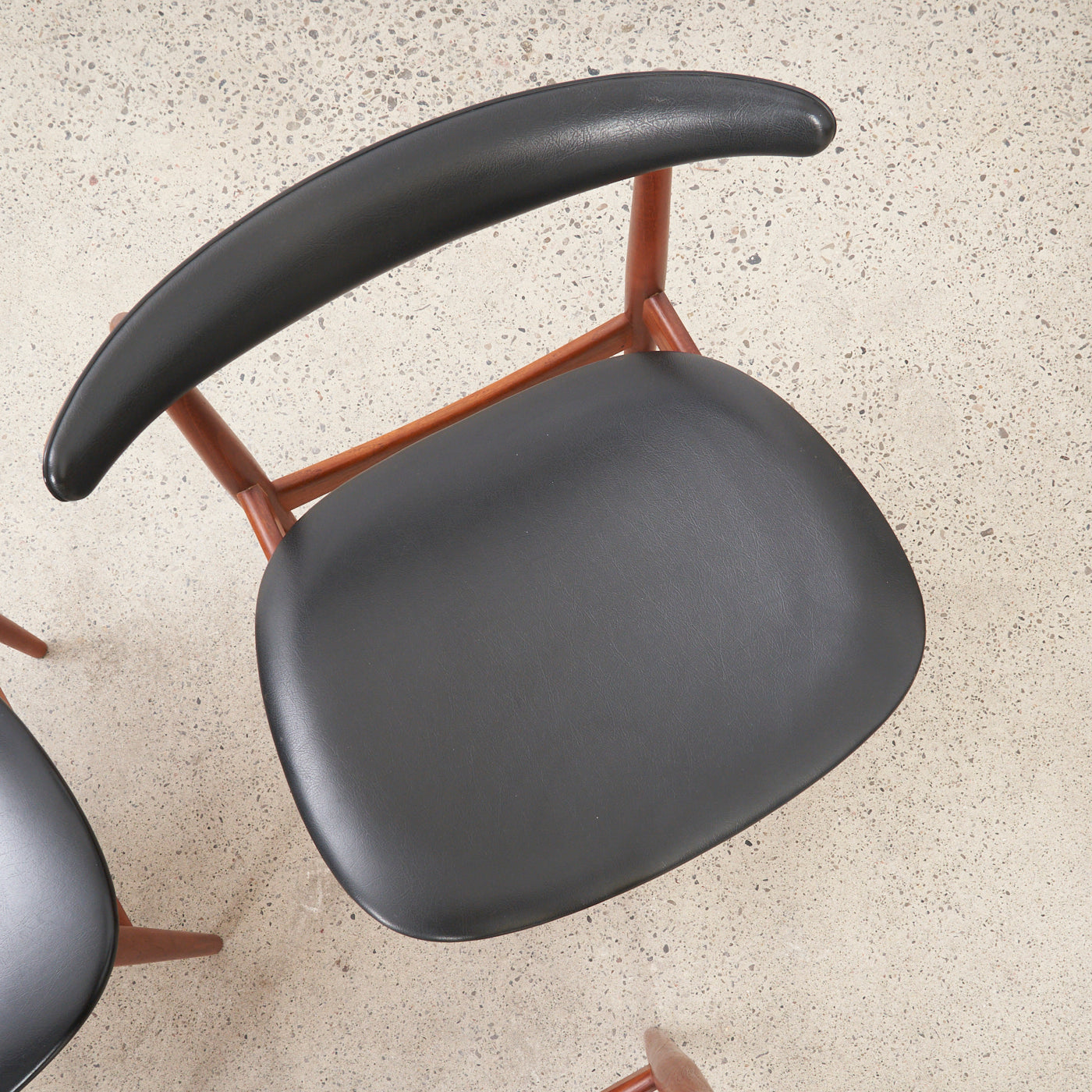 Set of 6 Teak & Vinyl Dining Chairs by Vamdrup Stolefabrik, Denmark