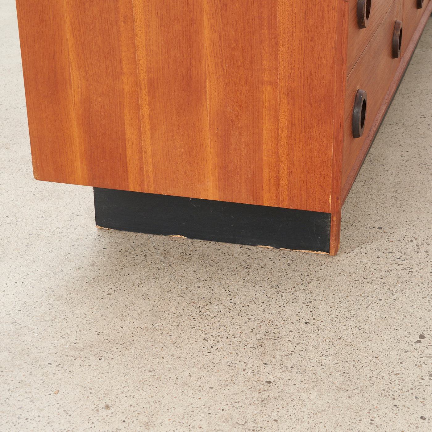 Teak 9 Drawer Dresser w/ Rosewood Handles