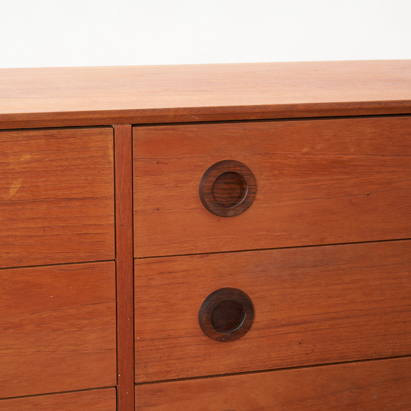 Teak 9 Drawer Dresser w/ Rosewood Handles