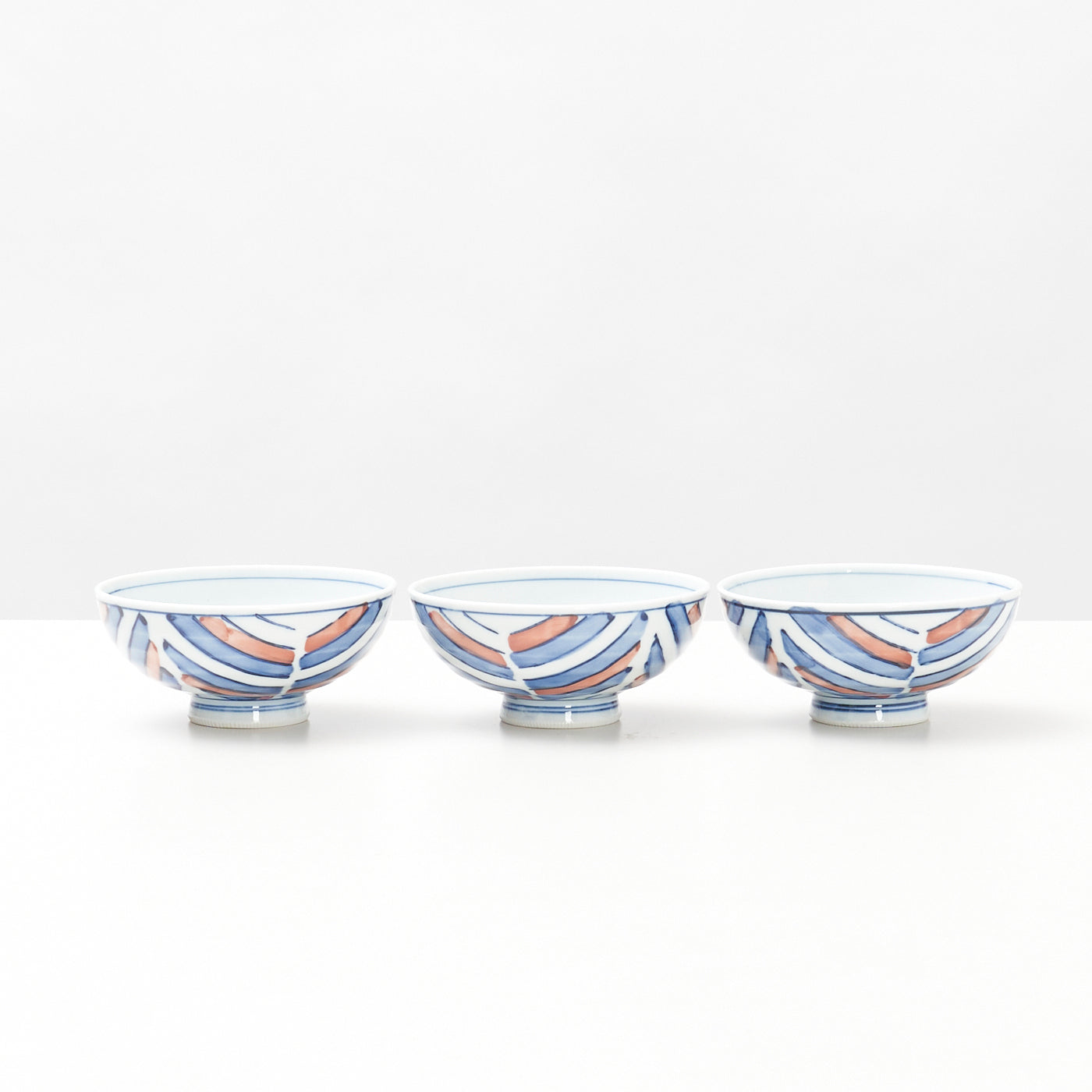 Set of 3 Small Painted Ceramic Bowls