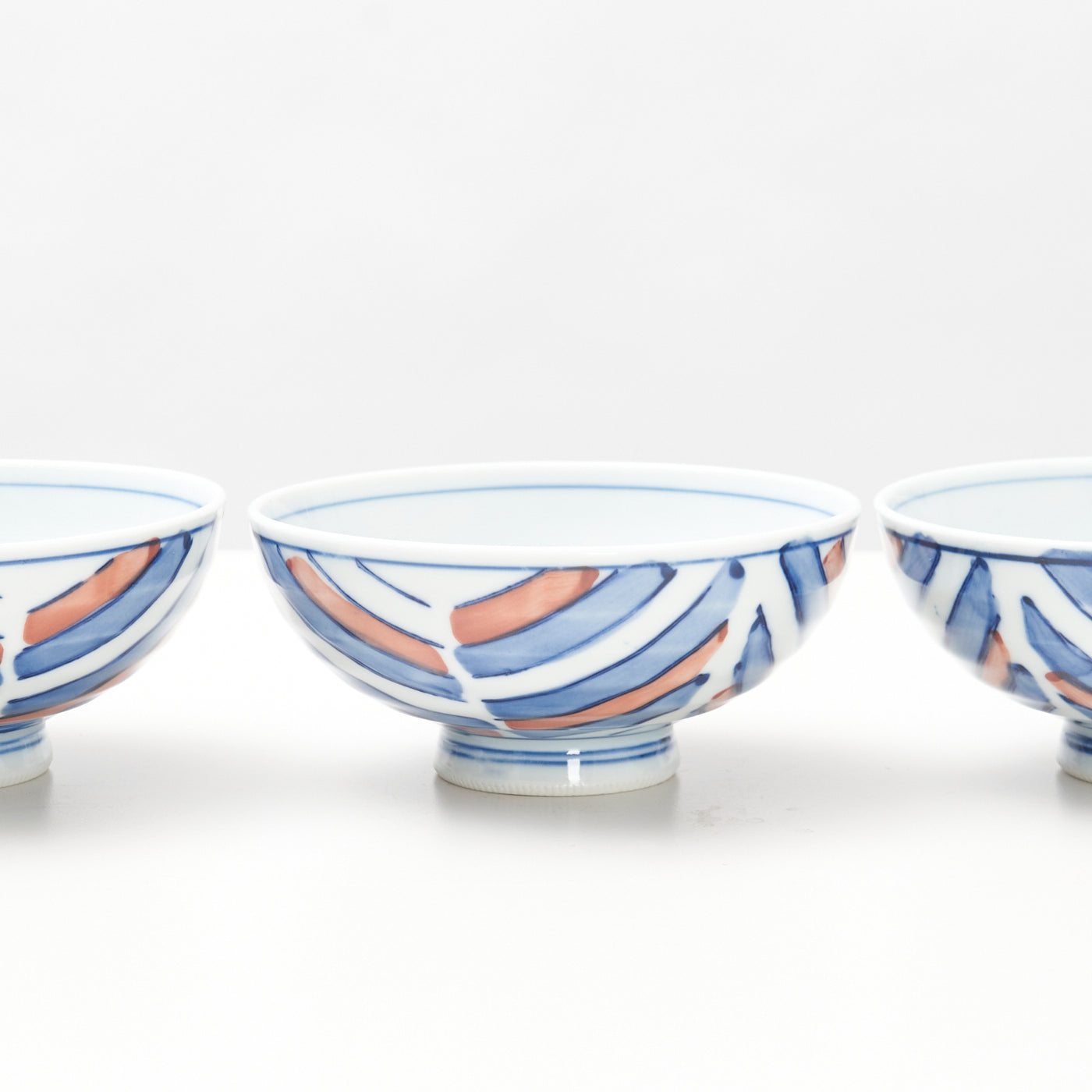 Set of 3 Small Painted Ceramic Bowls