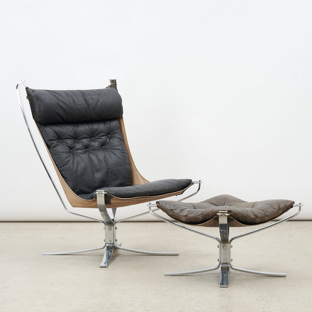 Chrome & Leather 'Falcon' Chair by Sigurd Ressell for Vatne Møbler, Norway