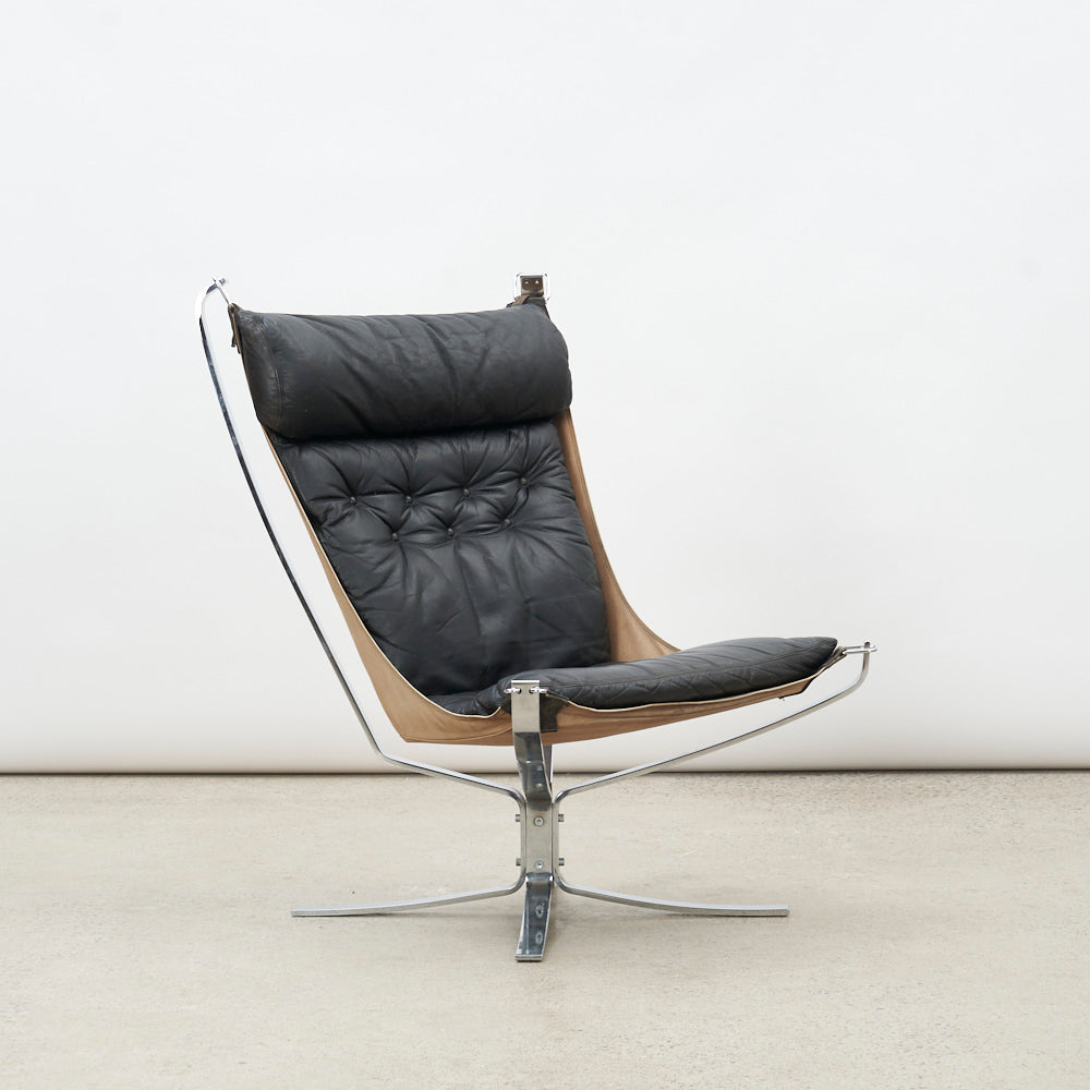 Chrome & Leather 'Falcon' Chair by Sigurd Ressell for Vatne Møbler, Norway