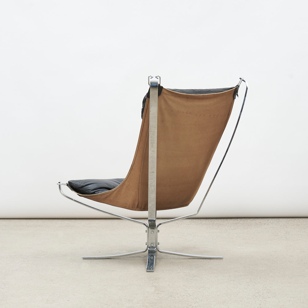 Chrome & Leather 'Falcon' Chair by Sigurd Ressell for Vatne Møbler, Norway