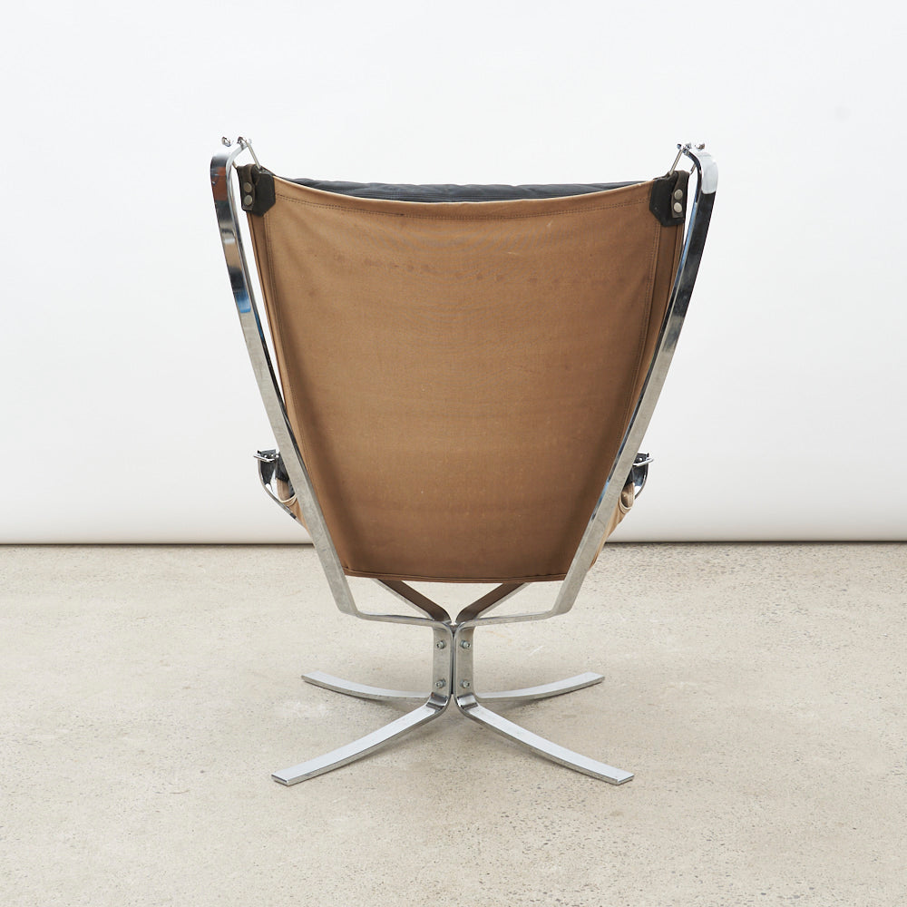 Chrome & Leather 'Falcon' Chair by Sigurd Ressell for Vatne Møbler, Norway