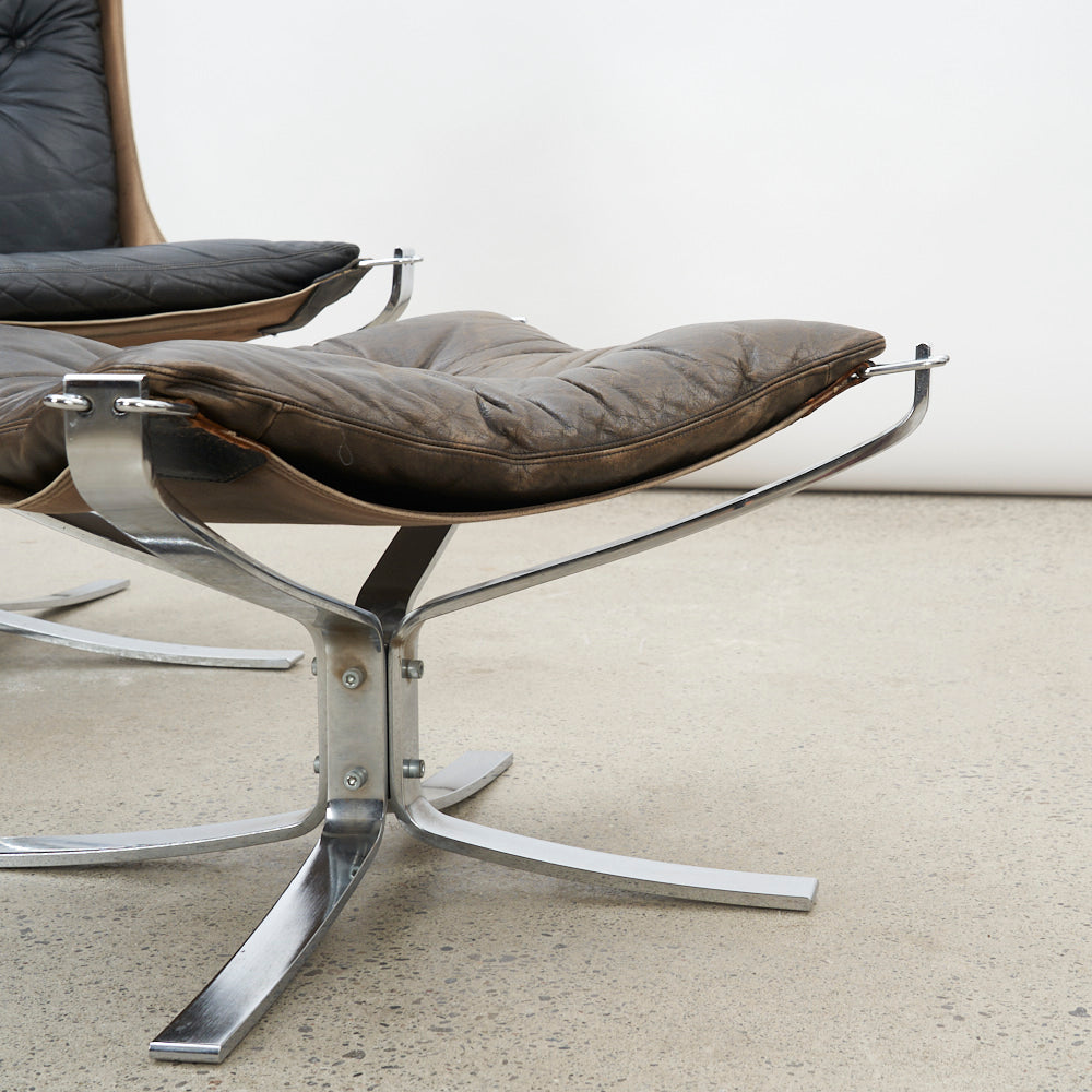 Chrome & Leather 'Falcon' Chair by Sigurd Ressell for Vatne Møbler, Norway