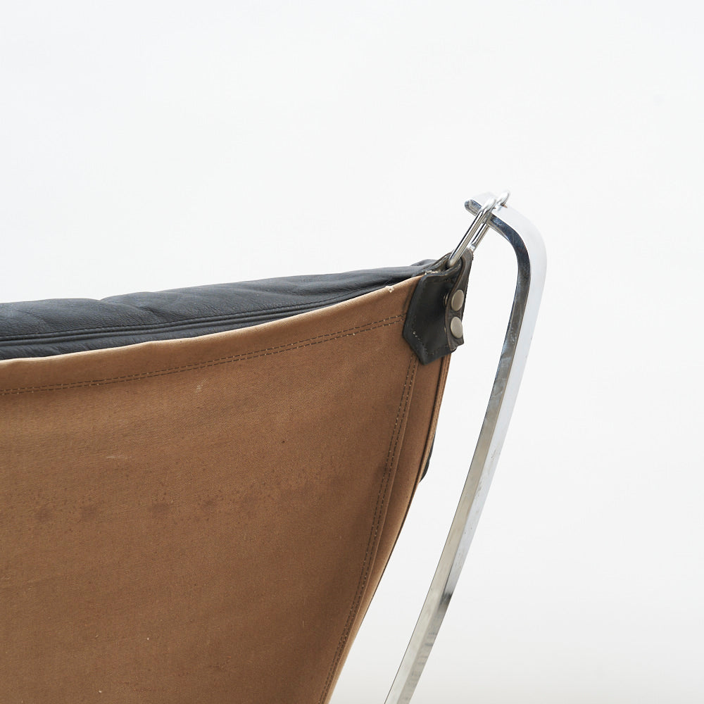 Chrome & Leather 'Falcon' Chair by Sigurd Ressell for Vatne Møbler, Norway