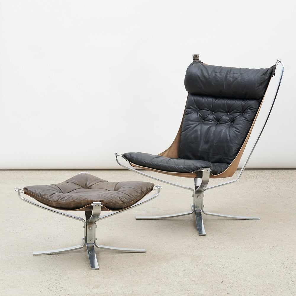 Chrome & Leather 'Falcon' Chair by Sigurd Ressell for Vatne Møbler, Norway