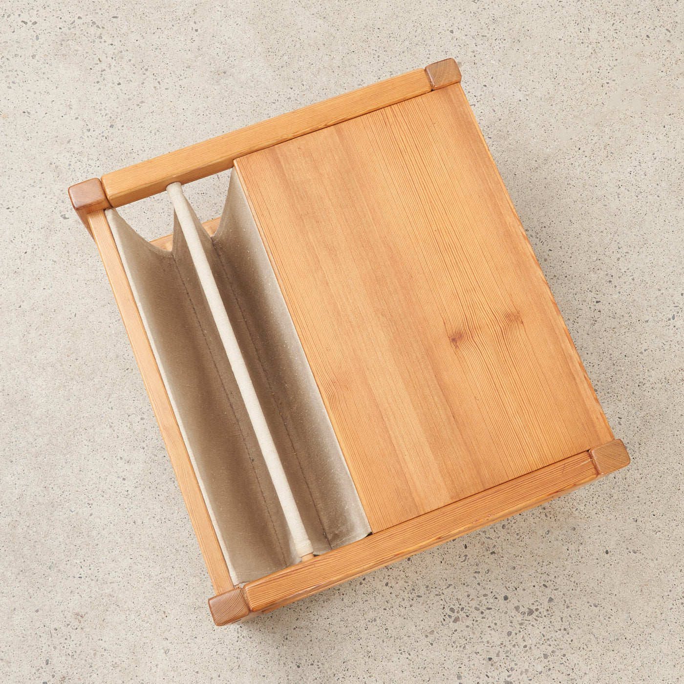Vintage Pine Side Table w/ Magazine Sling by Karin Mobring in Ikea