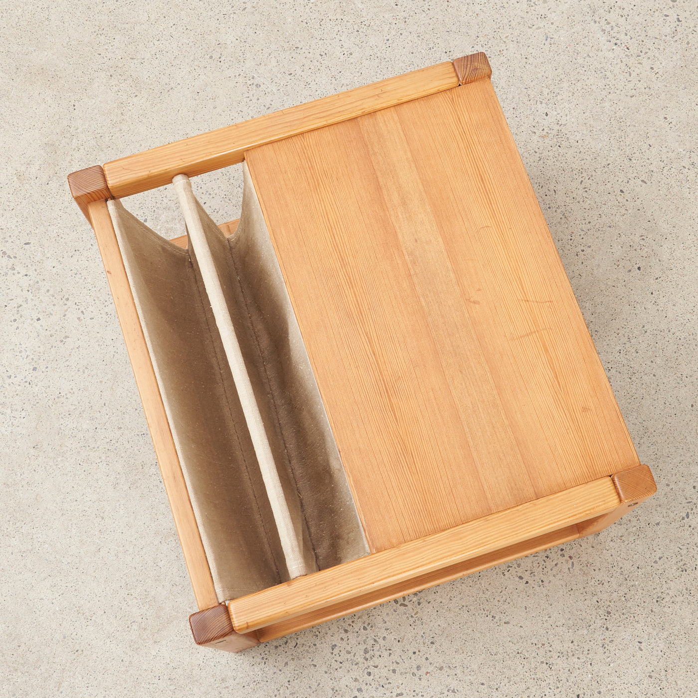 Vintage Pine Side Table w/ Magazine Sling by Karin Mobring in Ikea