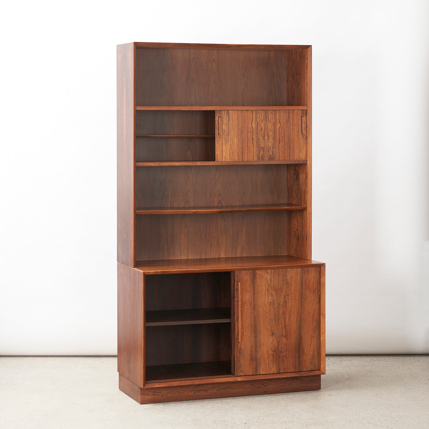 Rosewood Bookcase w/ Cabinet by Poul Hundevad, Denmark