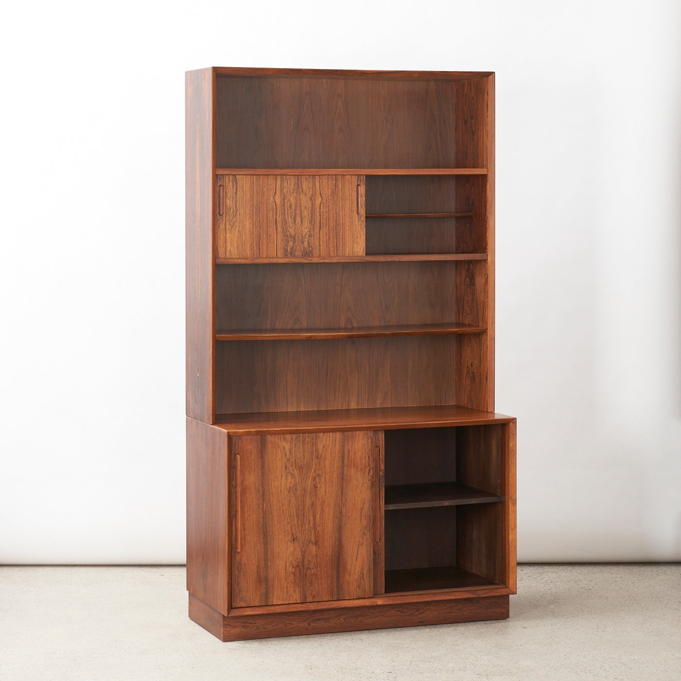Rosewood Bookcase w/ Cabinet by Poul Hundevad, Denmark