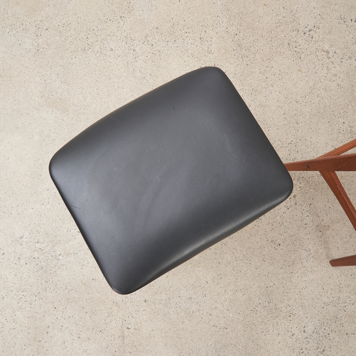 Pair of Teak & Black Vinyl Bar Stools by Johannes Andersen for Brdr. Andersens Møbelfabrik, Denmark