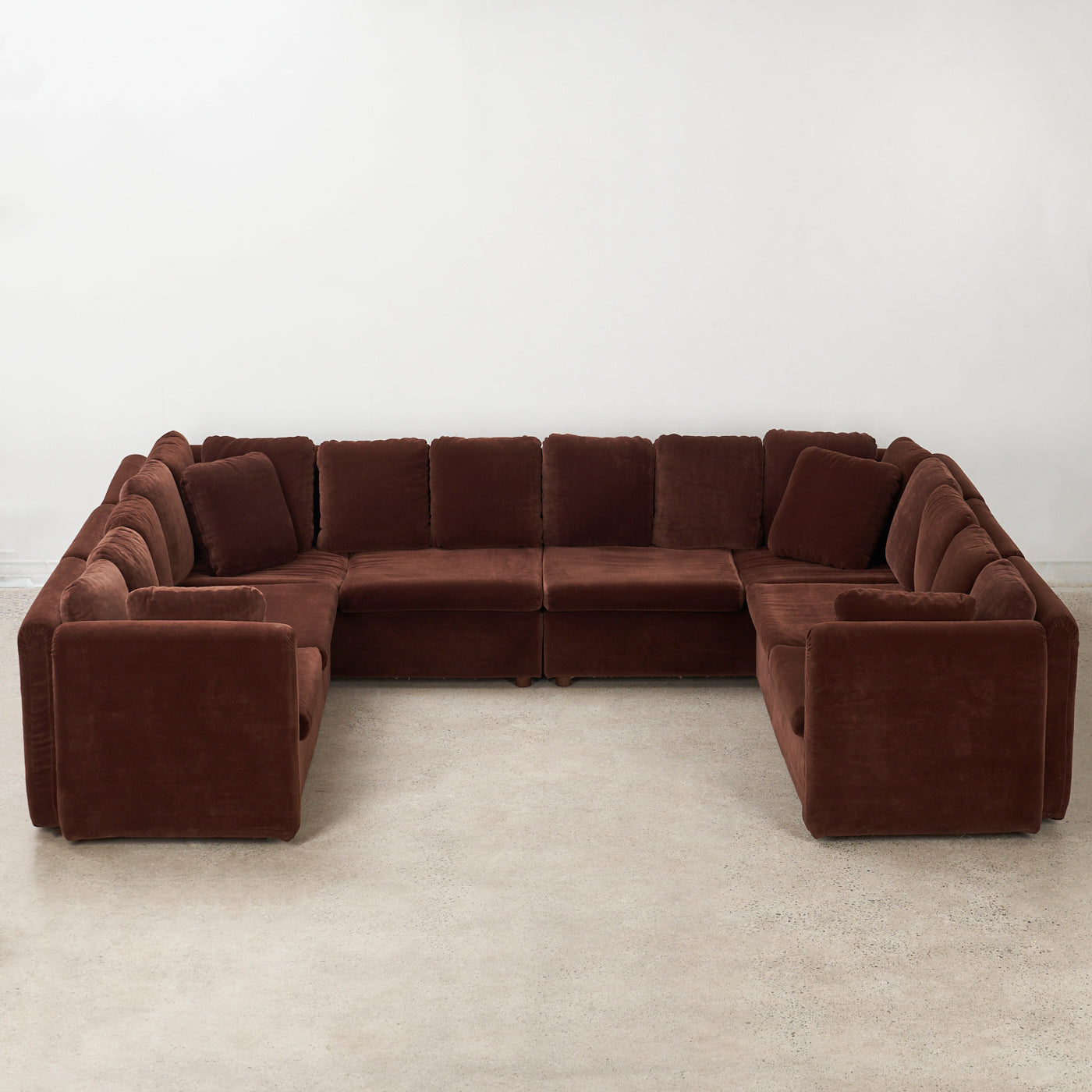 Brown Velvet Sectional Sofa by Swedfurn