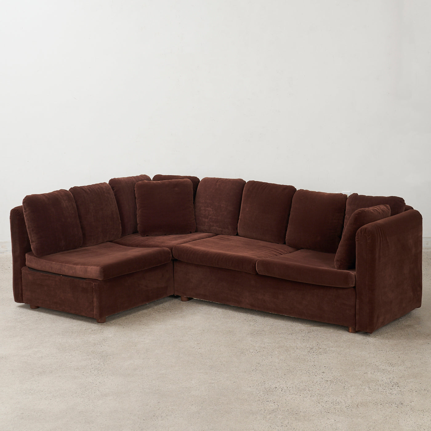 Brown Velvet Sectional Sofa by Swedfurn