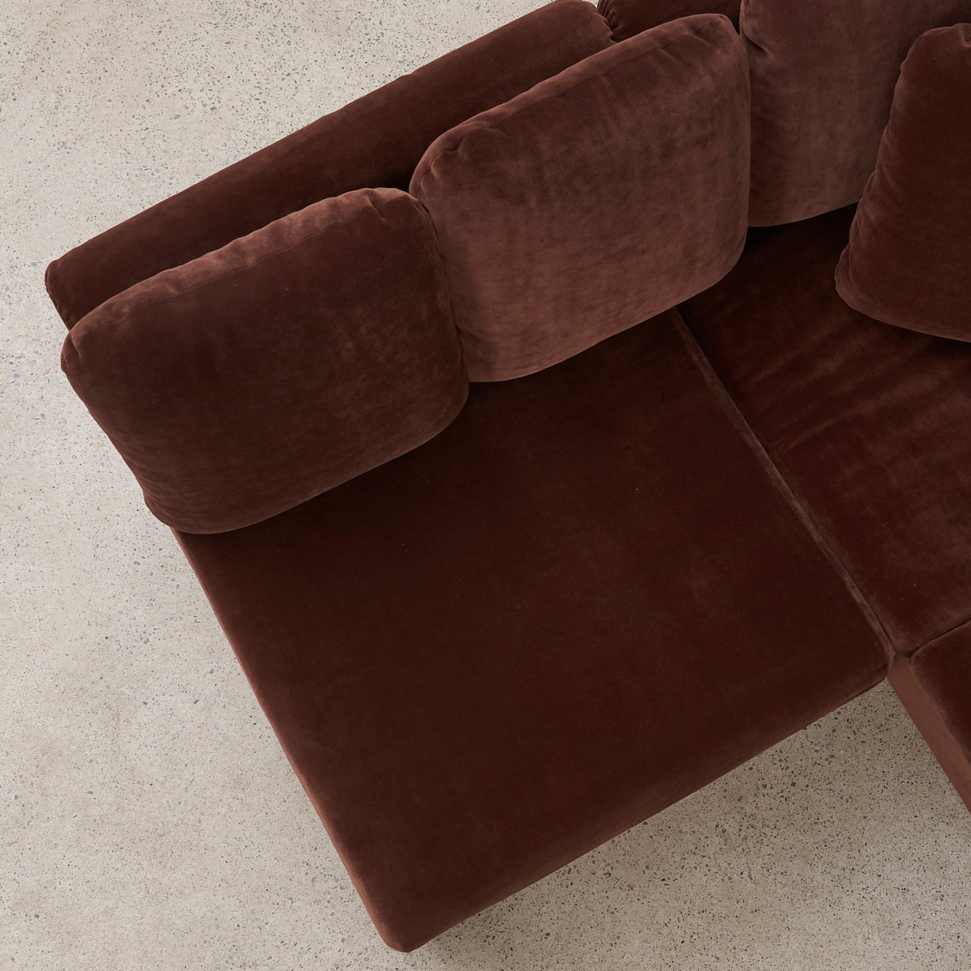 Brown Velvet Sectional Sofa by Swedfurn