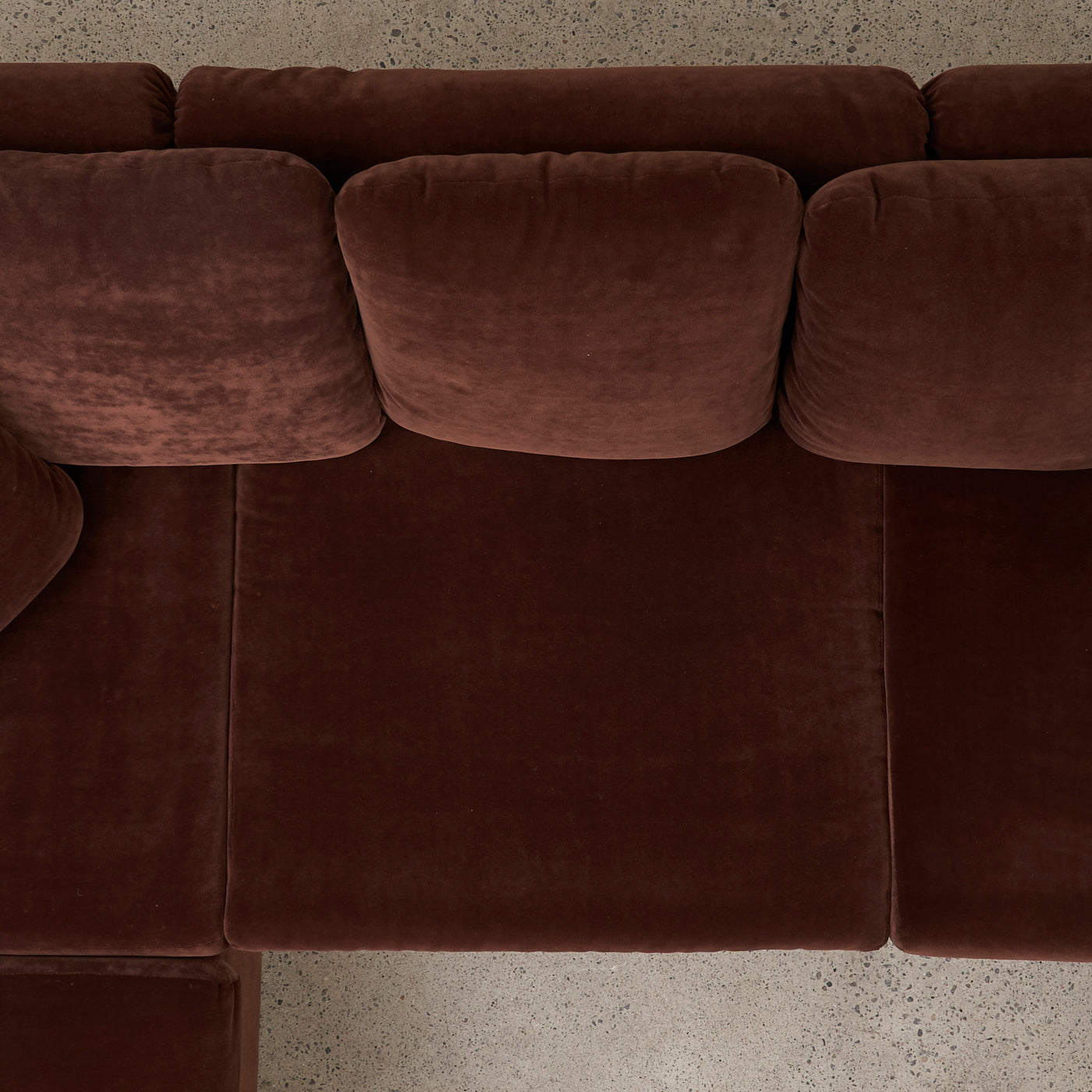 Brown Velvet Sectional Sofa by Swedfurn