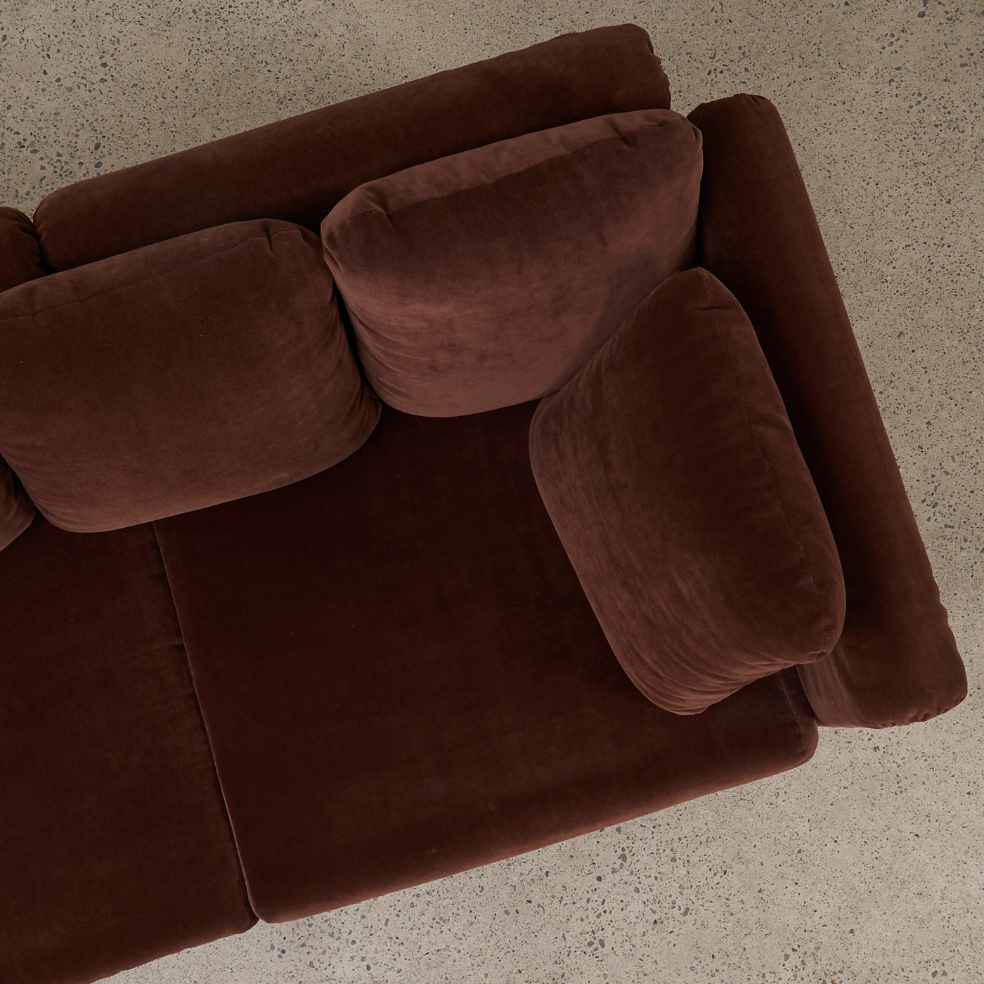 Brown Velvet Sectional Sofa by Swedfurn