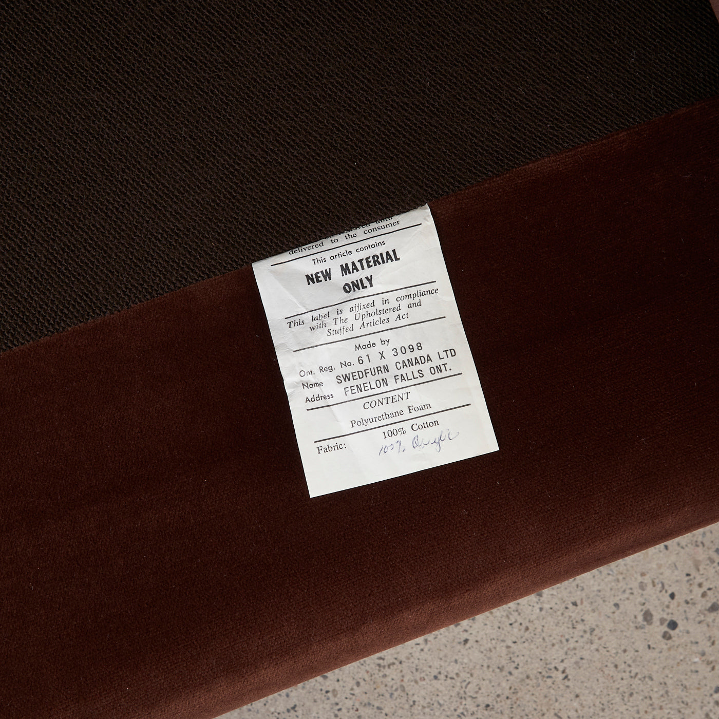 Brown Velvet Sectional Sofa by Swedfurn