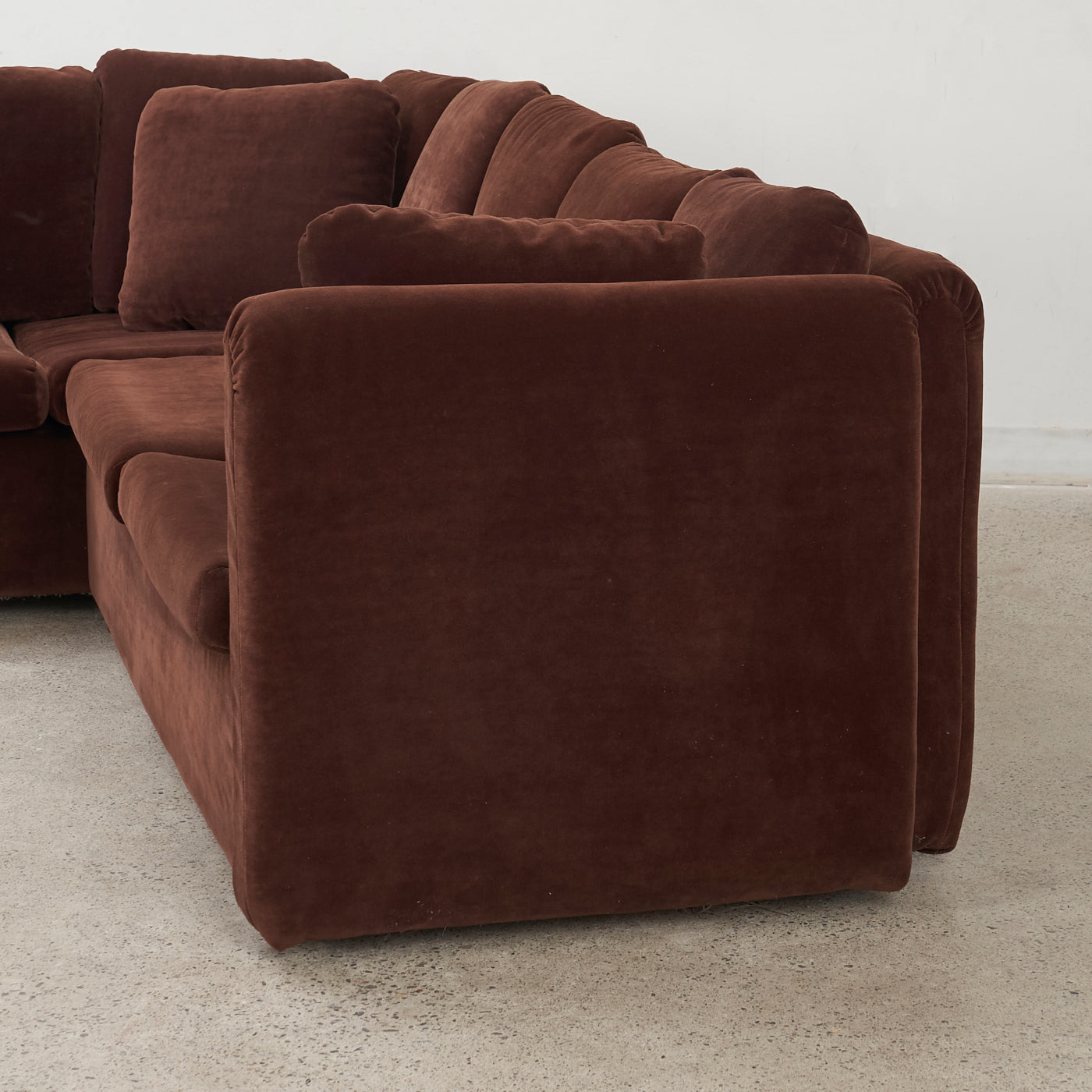 Brown Velvet Sectional Sofa by Swedfurn