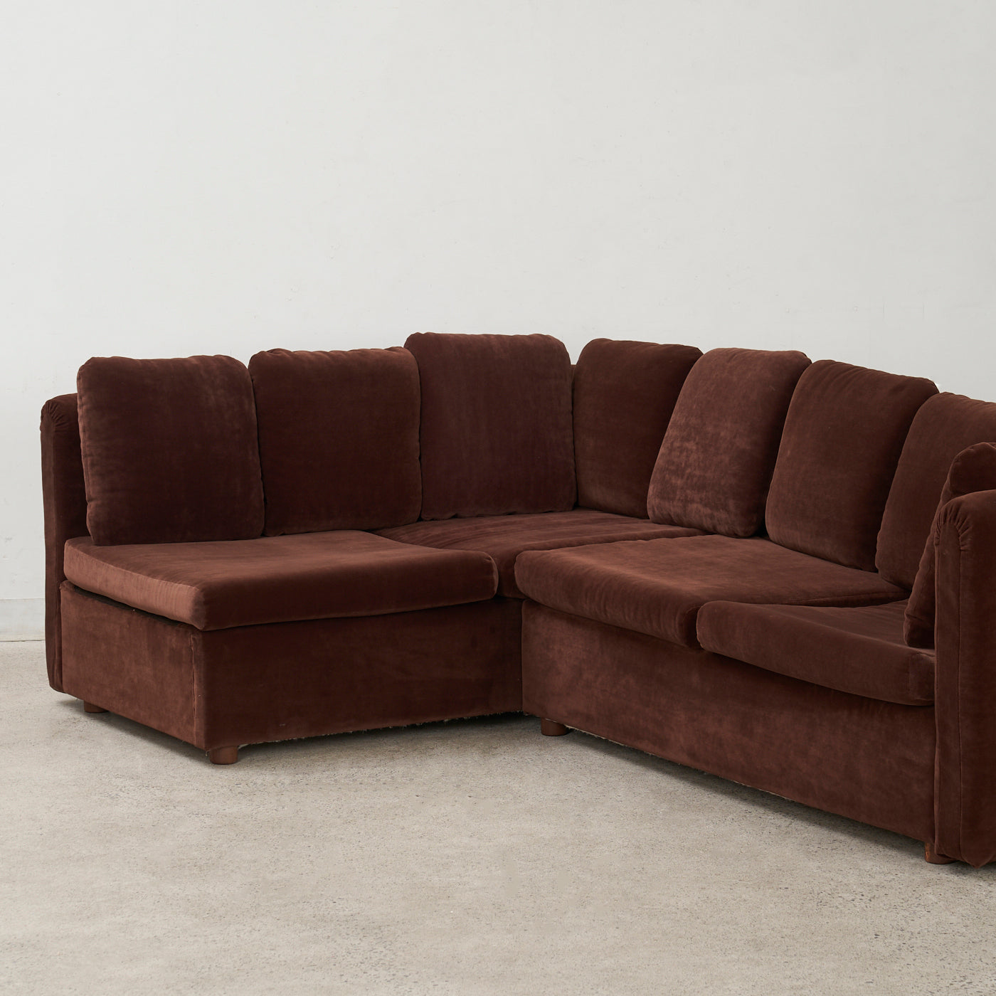 Brown Velvet Sectional Sofa by Swedfurn