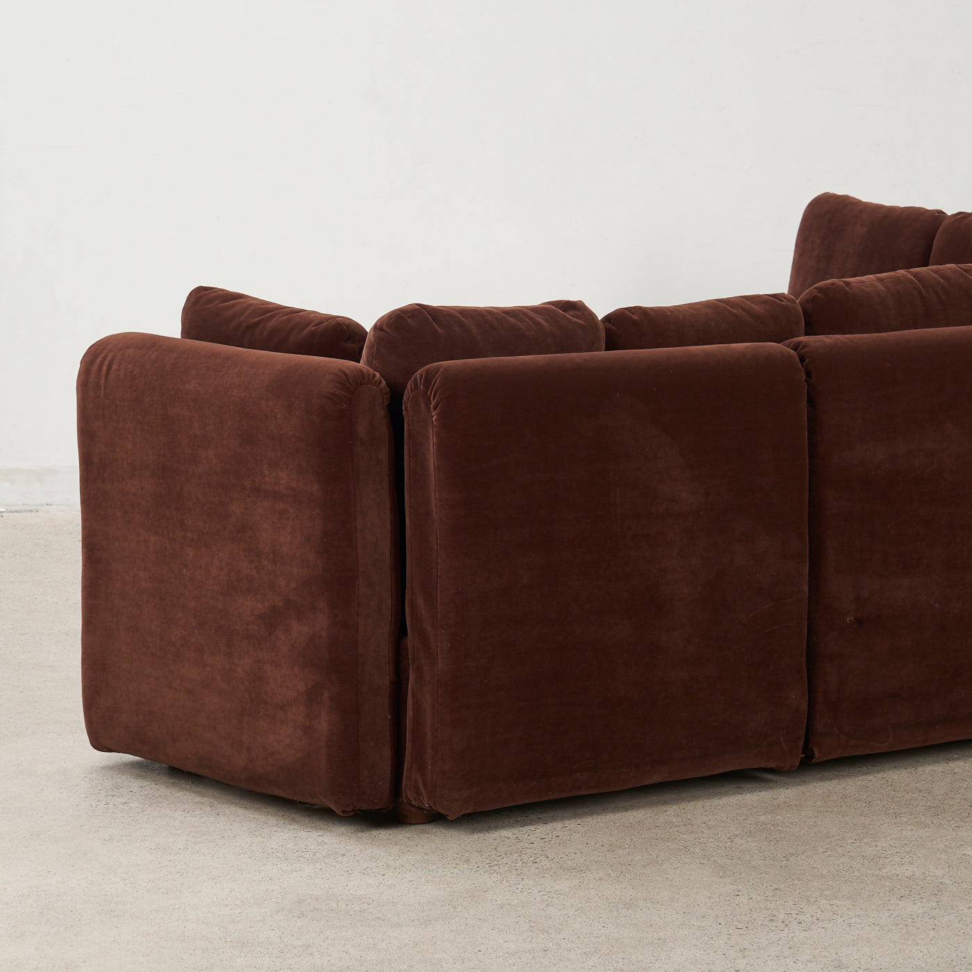 Brown Velvet Sectional Sofa by Swedfurn