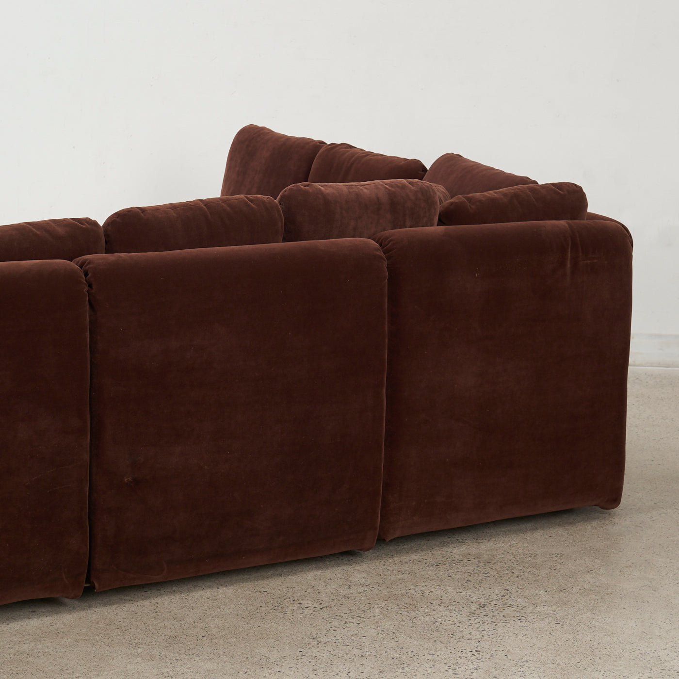 Brown Velvet Sectional Sofa by Swedfurn