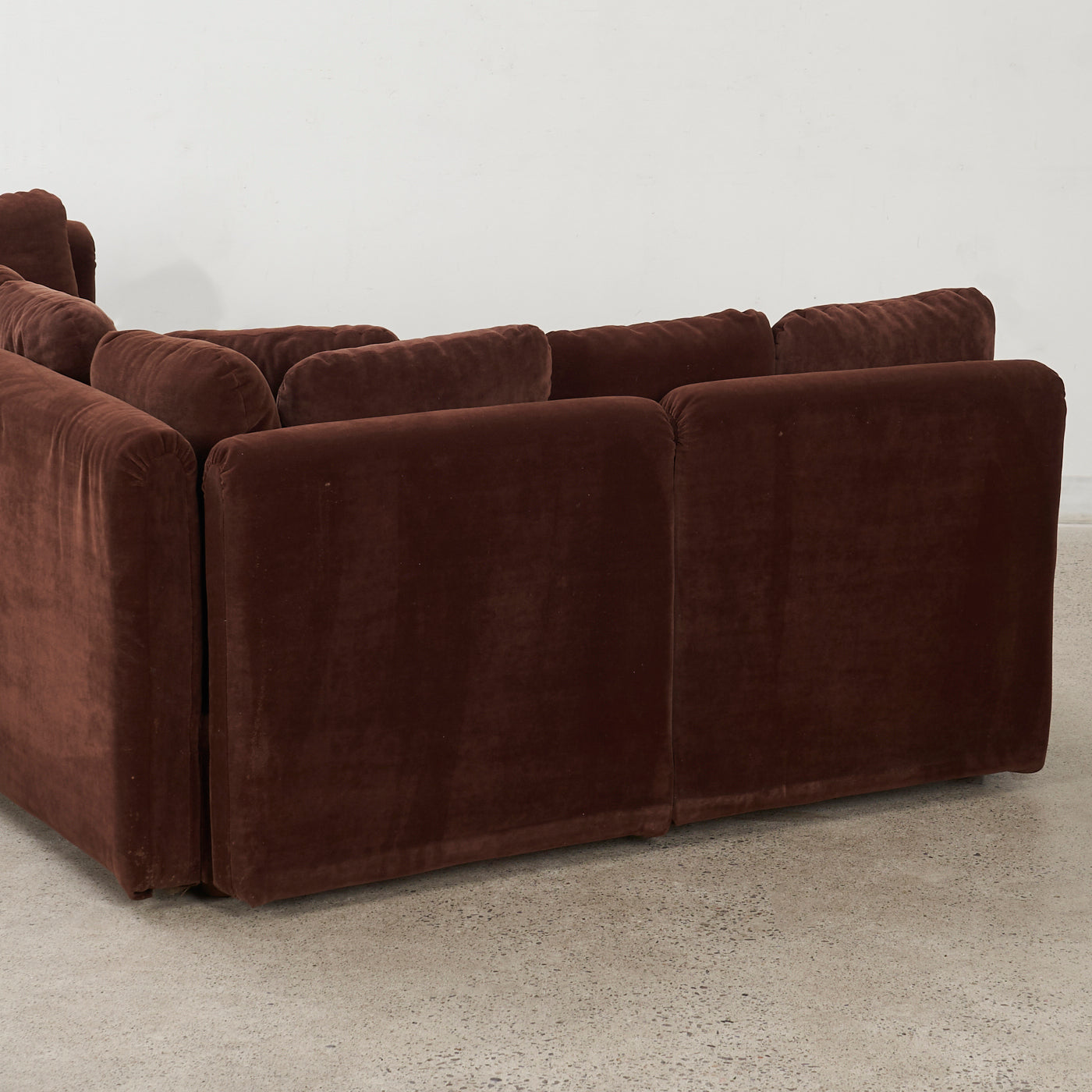 Brown Velvet Sectional Sofa by Swedfurn