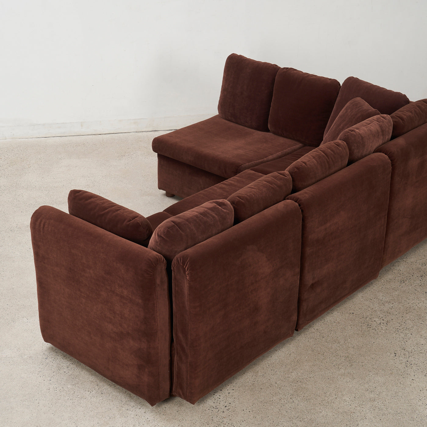 Brown Velvet Sectional Sofa by Swedfurn