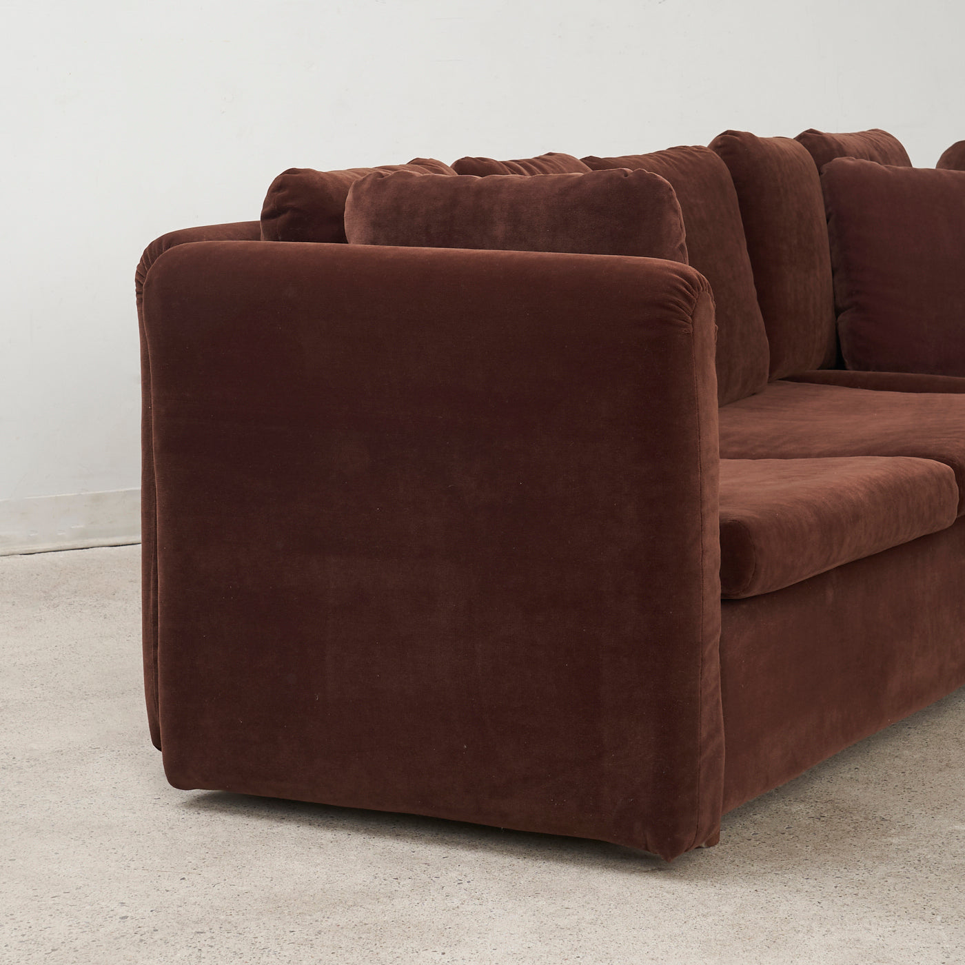 Brown Velvet Sectional Sofa by Swedfurn