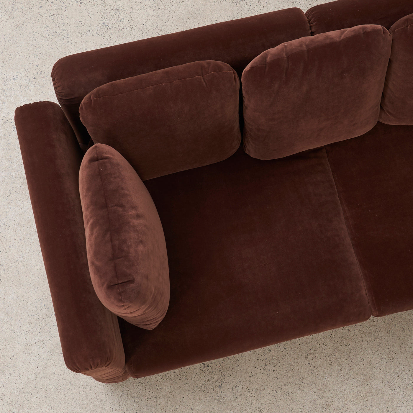 Brown Velvet Sectional Sofa by Swedfurn