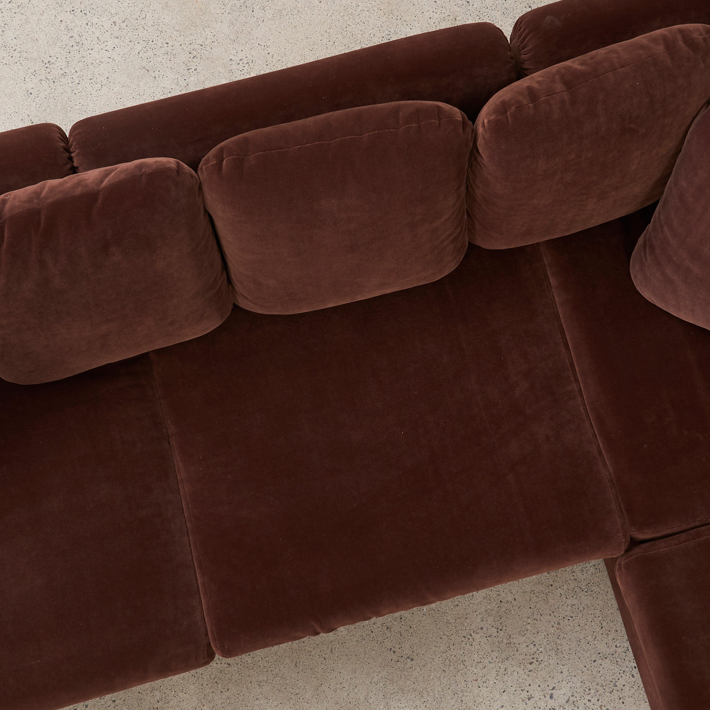 Brown Velvet Sectional Sofa by Swedfurn