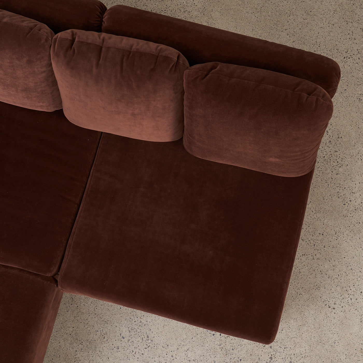 Brown Velvet Sectional Sofa by Swedfurn