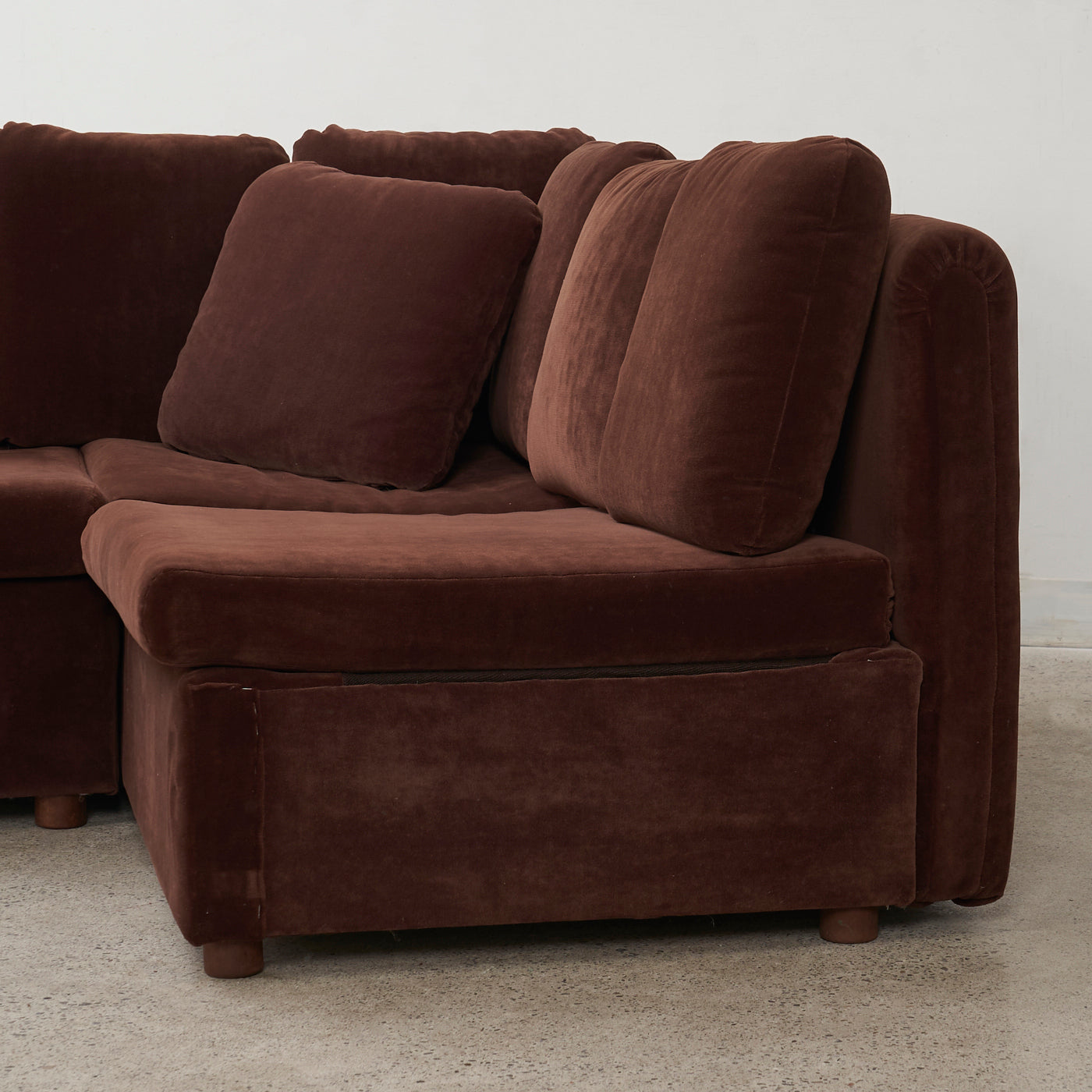 Brown Velvet Sectional Sofa by Swedfurn