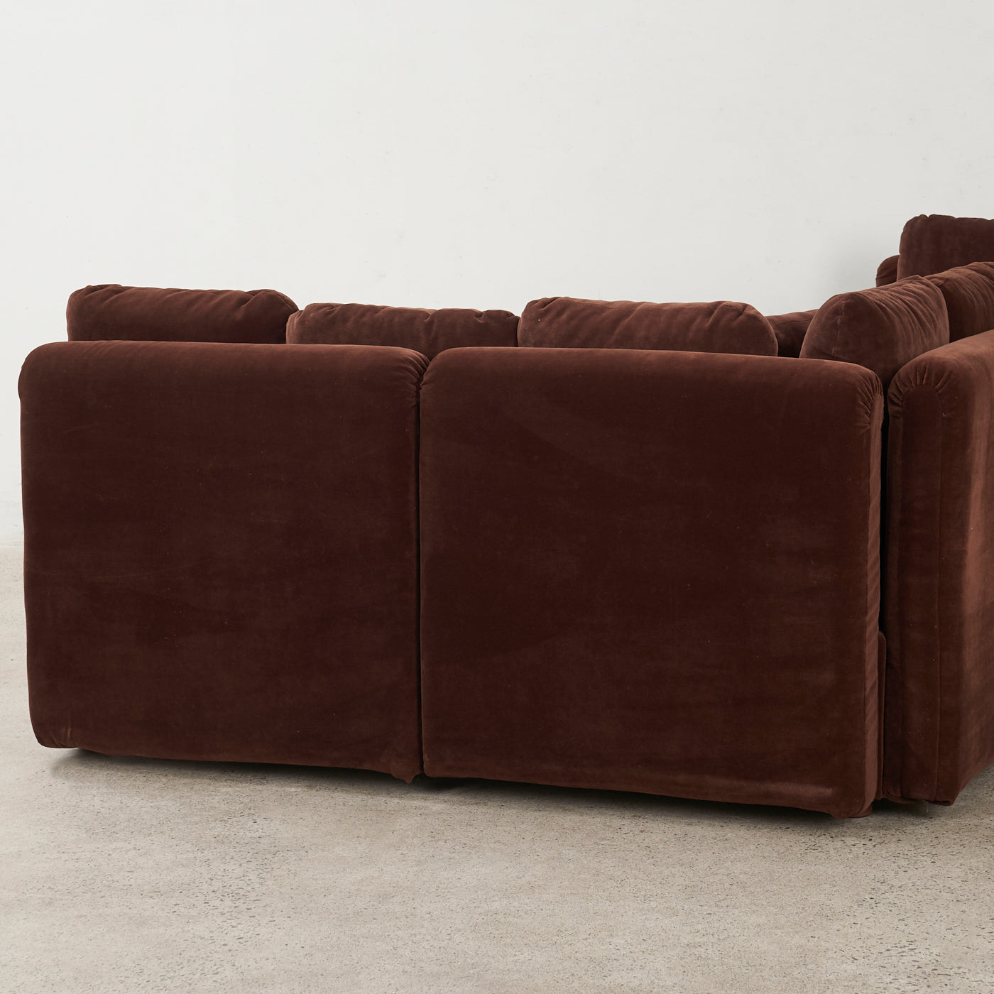 Brown Velvet Sectional Sofa by Swedfurn