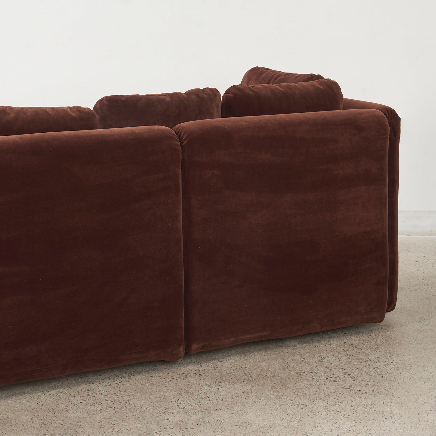 Brown Velvet Sectional Sofa by Swedfurn