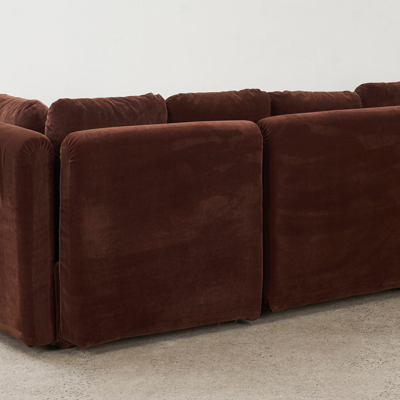 Brown Velvet Sectional Sofa by Swedfurn