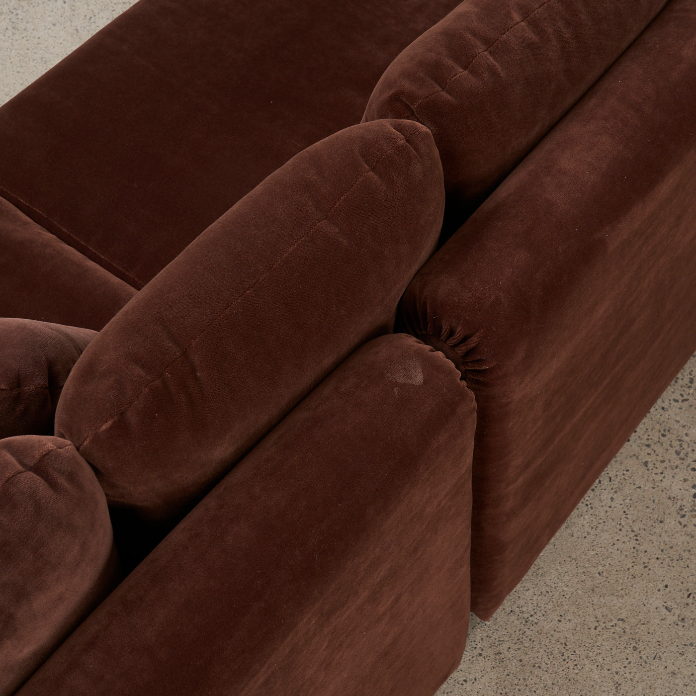 Brown Velvet Sectional Sofa by Swedfurn