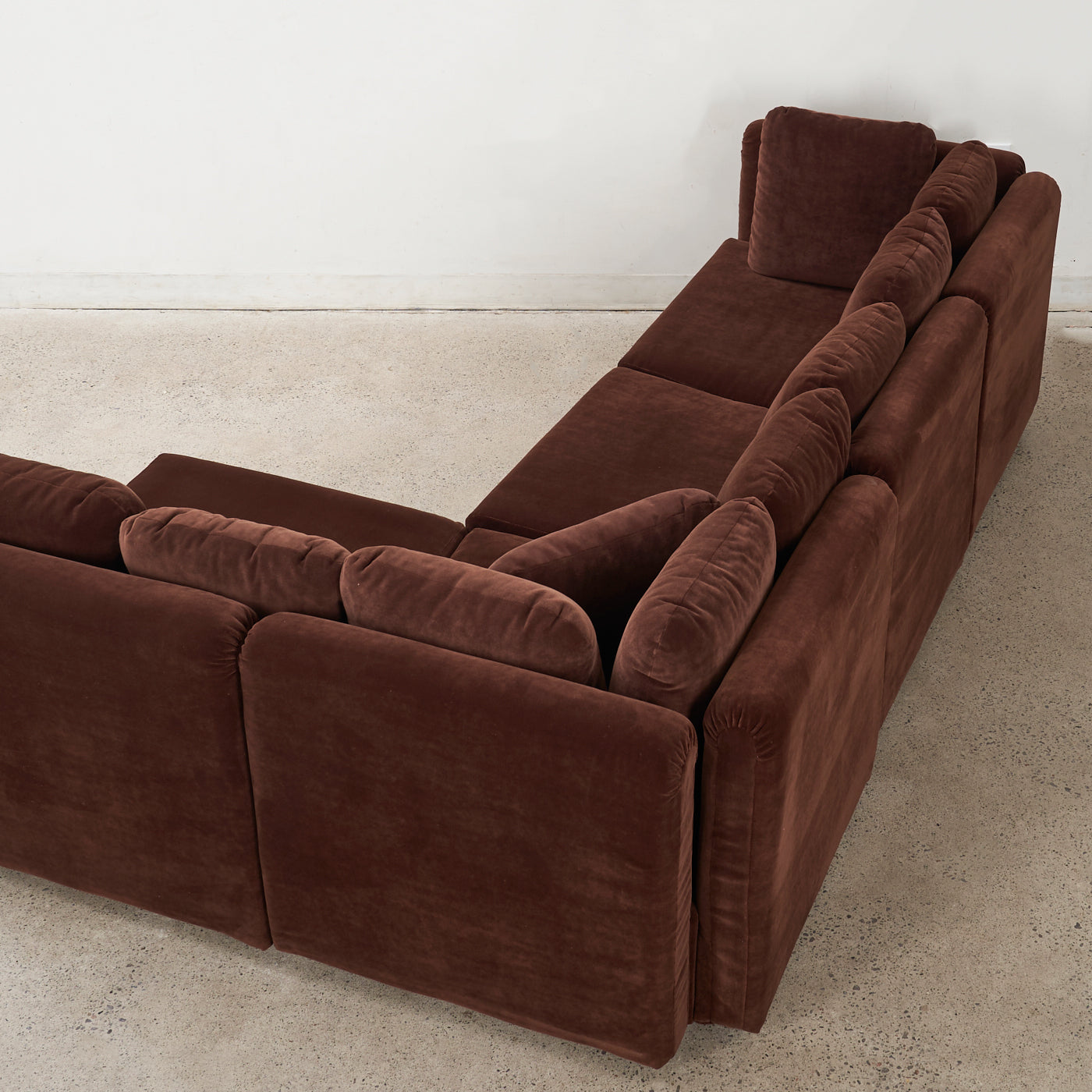 Brown Velvet Sectional Sofa by Swedfurn