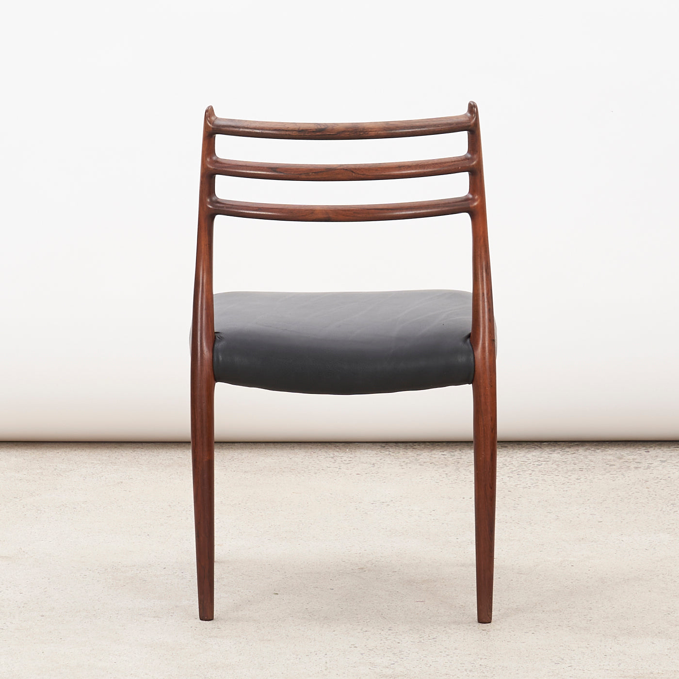 Set of 4 Rosewood & Black Leather 'Model 78' Dining Chairs by Niels O. Møller for J.L. Møller, Denmark