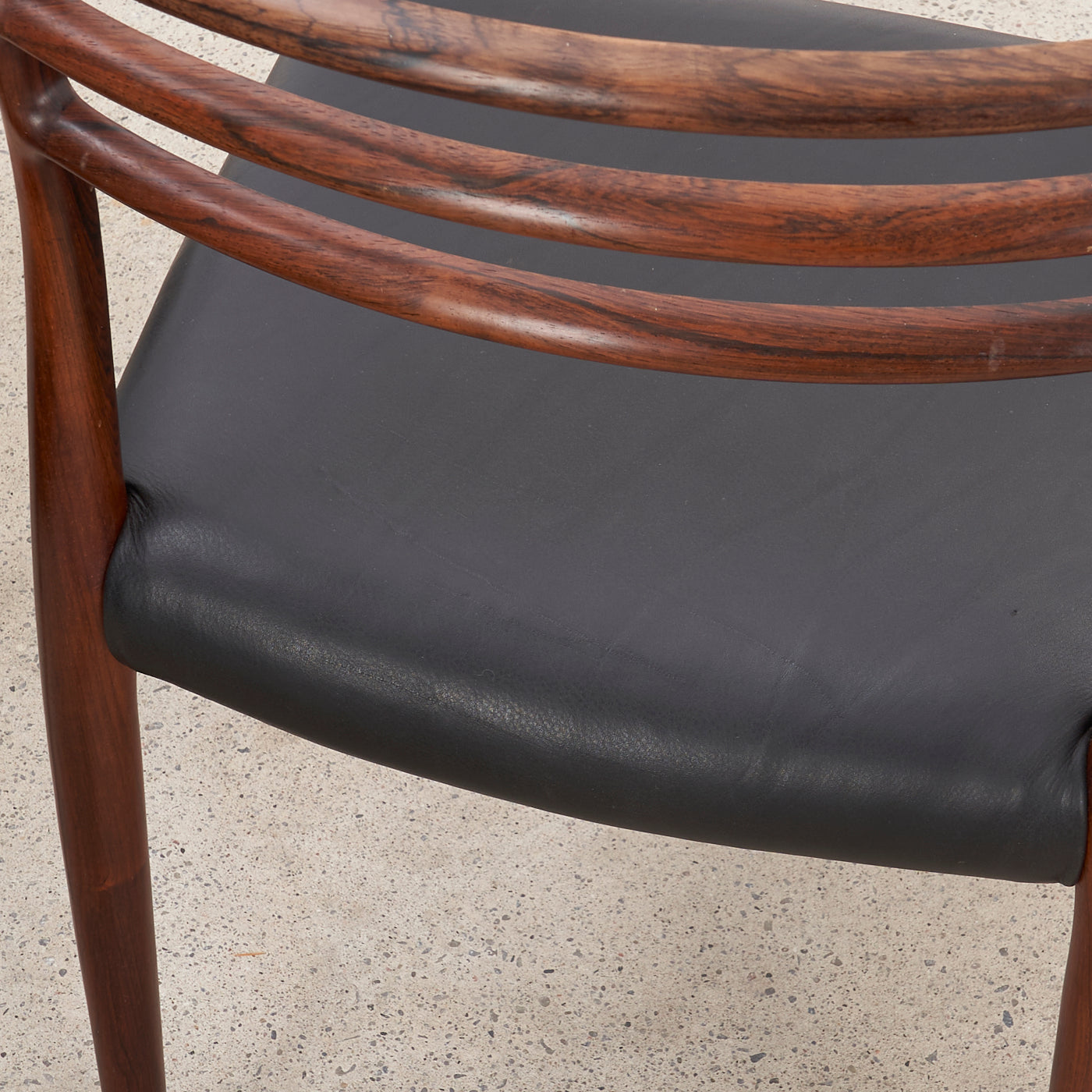 Set of 4 Rosewood & Black Leather 'Model 78' Dining Chairs by Niels O. Møller for J.L. Møller, Denmark