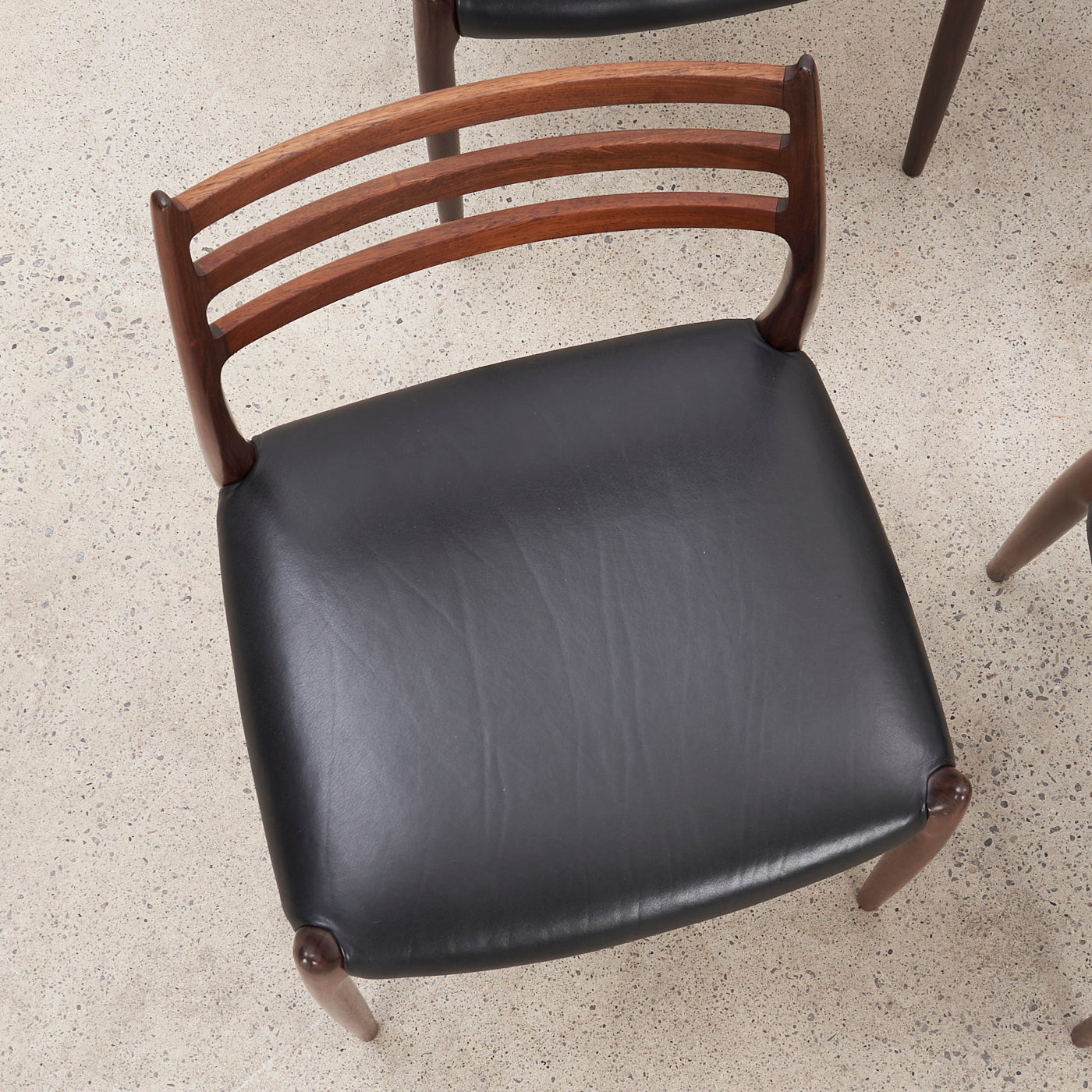 Set of 4 Rosewood & Black Leather 'Model 78' Dining Chairs by Niels O. Møller for J.L. Møller, Denmark