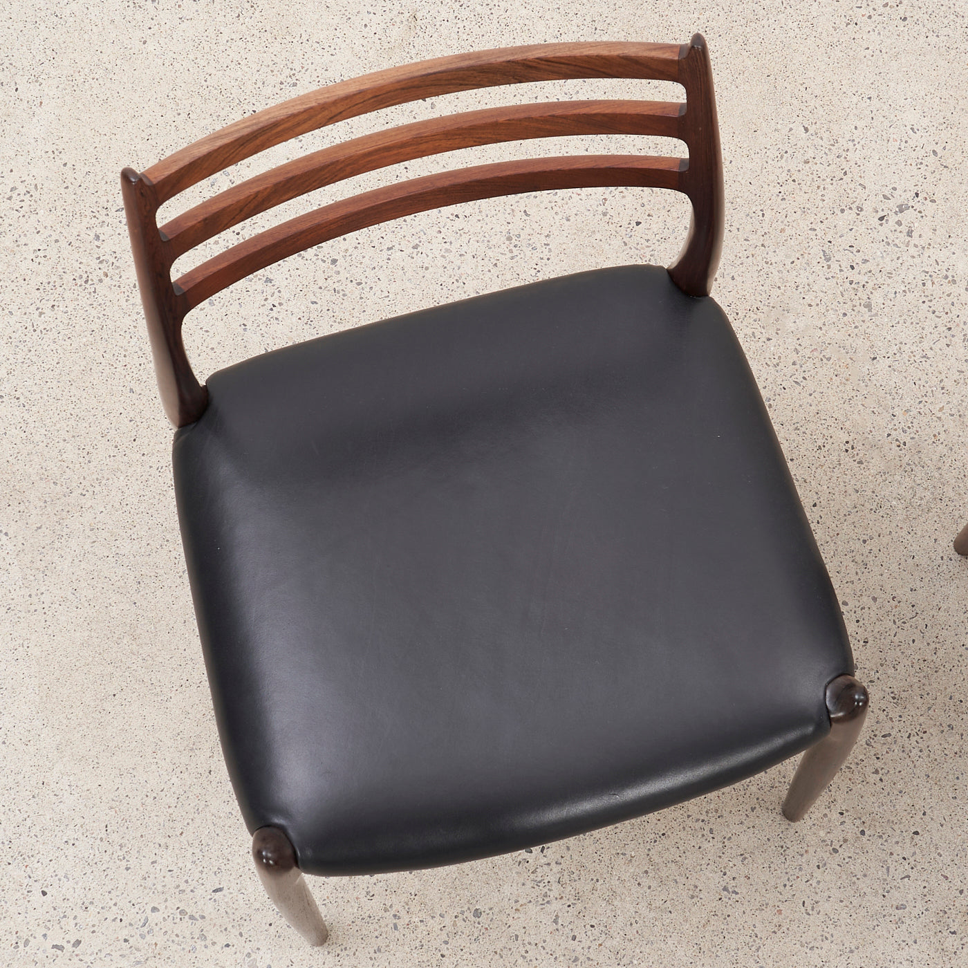 Set of 4 Rosewood & Black Leather 'Model 78' Dining Chairs by Niels O. Møller for J.L. Møller, Denmark