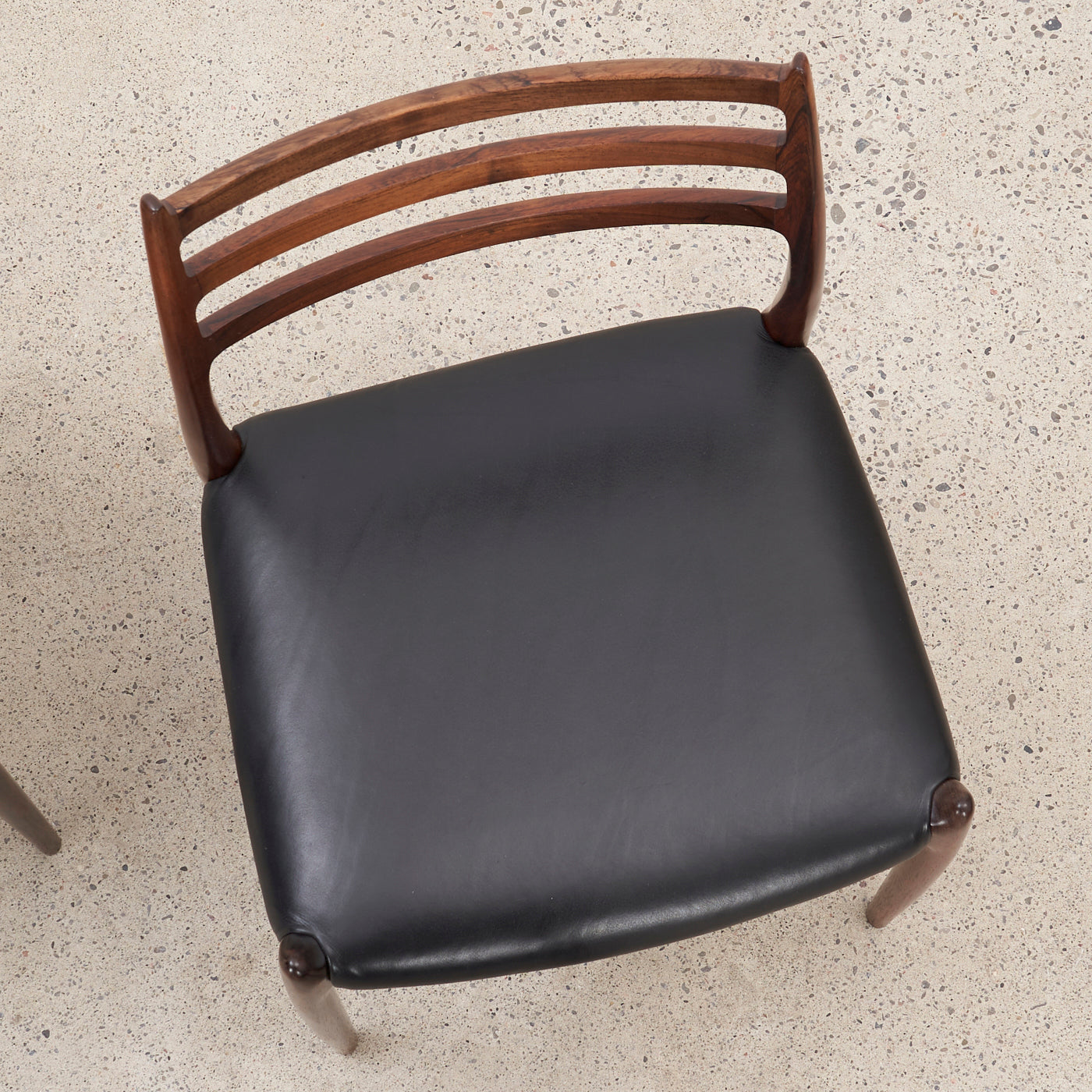 Set of 4 Rosewood & Black Leather 'Model 78' Dining Chairs by Niels O. Møller for J.L. Møller, Denmark