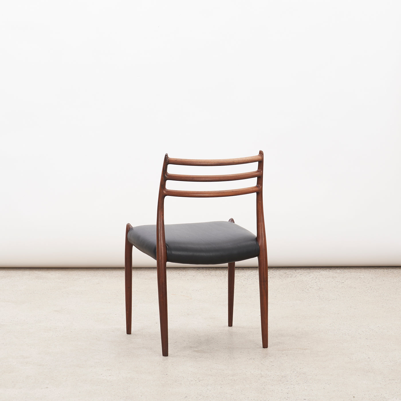 Set of 4 Rosewood & Black Leather 'Model 78' Dining Chairs by Niels O. Møller for J.L. Møller, Denmark